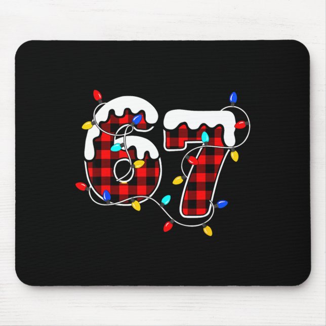 67 Christmas Red Plaid 6 7 Six Seven Boys Christma Mouse Pad (Front)