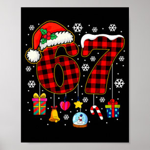 67 Christmas Red Plaid 6 7 Six Seven Boys Christma Poster
