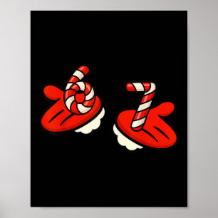 67 Christmas Santa Clause Hands & 6 7 Candy Men Wo Poster
