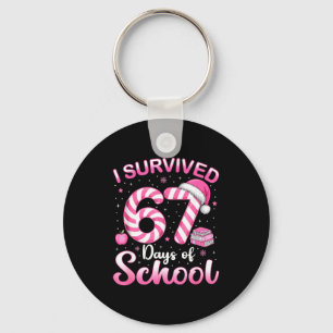 67 Christmas Shirt Teacher Kids I Survived 67 Days Keychain
