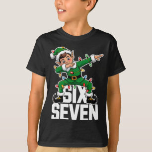 67 Christmas Six Seven 6 7 Meme Funny Dabbing Elf  T-Shirt