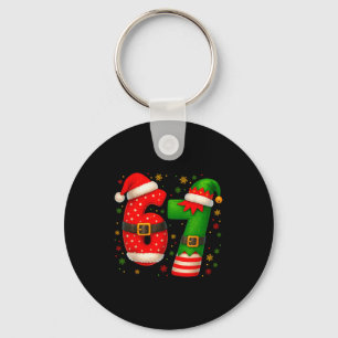 67 Christmas Six Seven Costume Santa Claus  Keychain