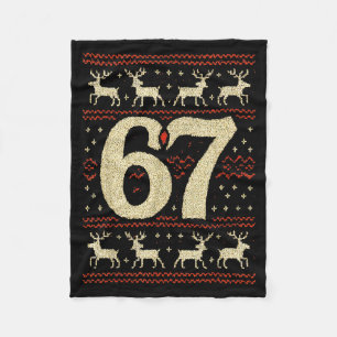67 Christmas Sweater Ugly 6 7 Meme Six Seven Mason Fleece Blanket