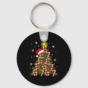 67 Christmas Tree Candy Cane Holiday Six Seven Mem Keychain