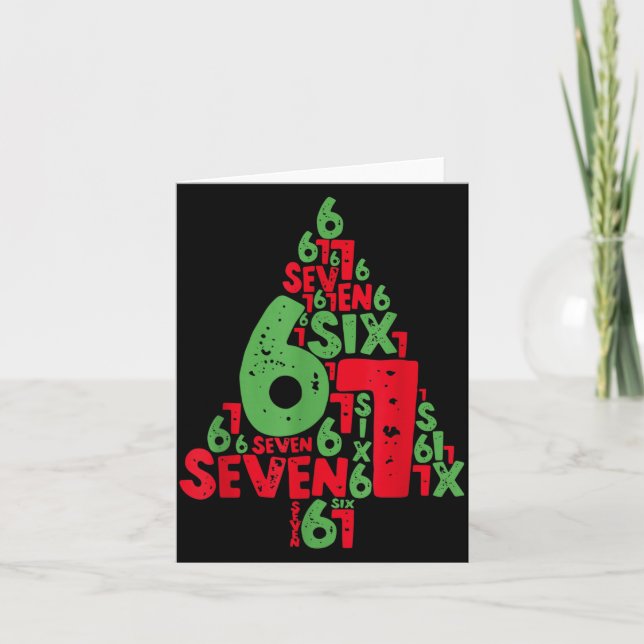 67 Christmas Tree Holiday Six Seven Meme Brainrot  Card (Front)