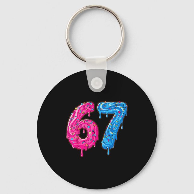 67 Costume Six Seven Meme Number 6 7 On It Youth T Keychain (Front)