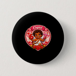 67 Cupid African American Valentine Meme Trend  2 Inch Round Button