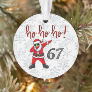 67 Dabbing Santa Christmas Ornament 