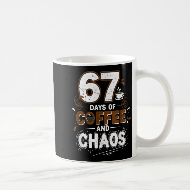 67 Days Of Coffee Teachers Retro School Six Seven  Coffee Mug (Right)