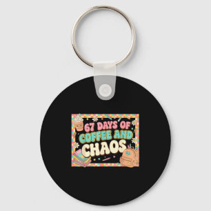 67 Days Of Coffee Teachers Retro School Six Seven Keychain