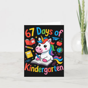 67 Days Of Kindergarten Cute Unicorn For Teachers  Card