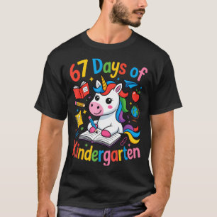 67 Days Of Kindergarten Cute Unicorn For Teachers  T-Shirt
