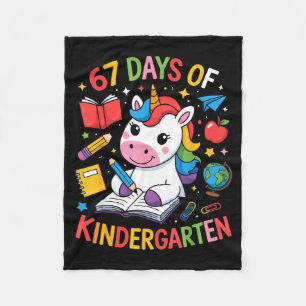 67 Days Of Kindergarten Unicorn Outfit For Kids An Fleece Blanket