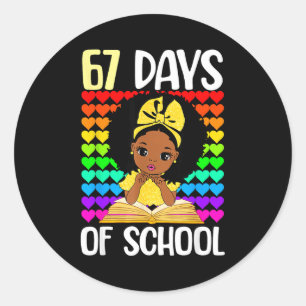 67 Days Of School 67th Day Smarter Six Seven Melan Classic Round Sticker