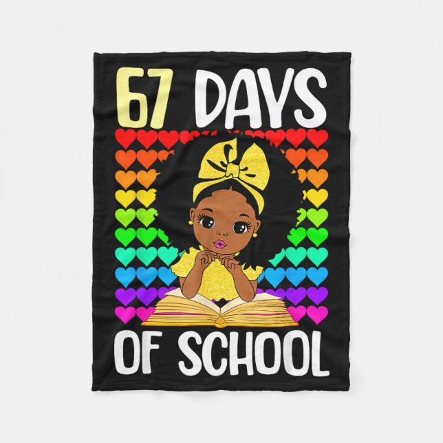 67 Days Of School 67th Day Smarter Six Seven Melan Fleece Blanket (Front)