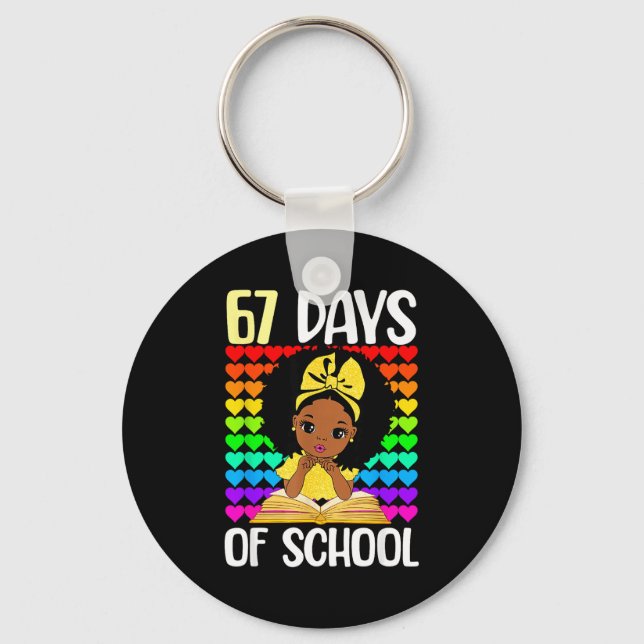 67 Days Of School 67th Day Smarter Six Seven Melan Keychain (Front)