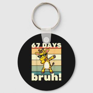 67 Days Of School Bruh Funny Meme Boys Kids Dabbin Keychain