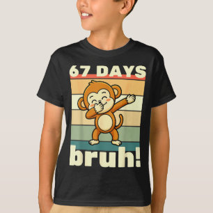 67 Days Of School Bruh Funny Meme Boys Kids Dabbin T-Shirt