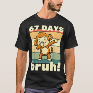 67 Days Of School Bruh Funny Meme Boys Kids Dabbin T-Shirt