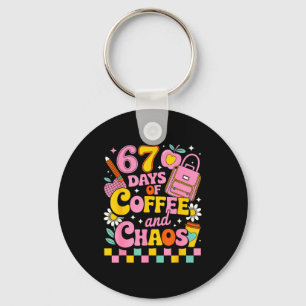67 Days Of School Coffee Lover 67th Day Of School Keychain