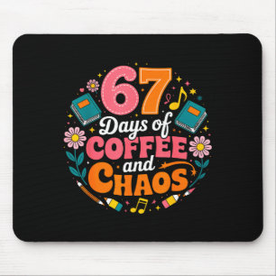 67 Days Of School Coffee Lover 67th Day Of School Mouse Pad