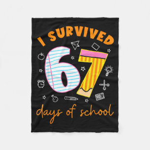 67 Days Of School Cool Teacher Design  Fleece Blanket