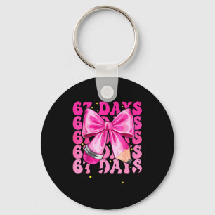 67 Days Of School Coquette Bow Six Seven Meme Teac Keychain