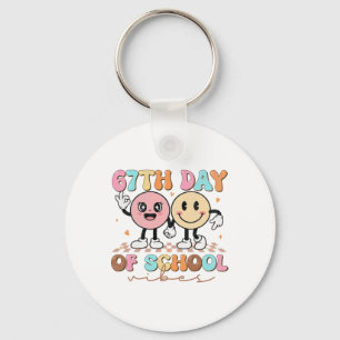 67 Days Of School For Girls Boy Kids Teacher Six S Keychain