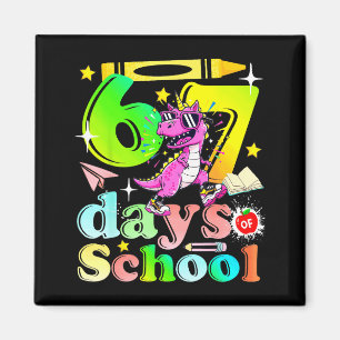 67 Days Of School Funny 6-7 Kids Girls Unicorn Din Magnet