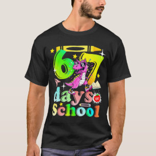 67 Days Of School Funny 6-7 Kids Girls Unicorn Din T-Shirt