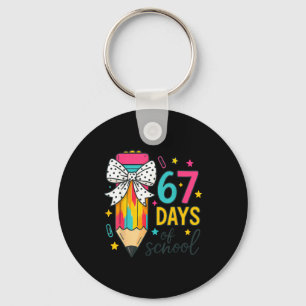67 Days Of School Girls Coquette Bow Girls Boys Sc Keychain
