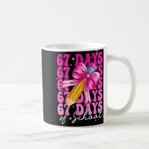 67 Days Of School Girls Coquette Bow Pencil Teache Coffee Mug