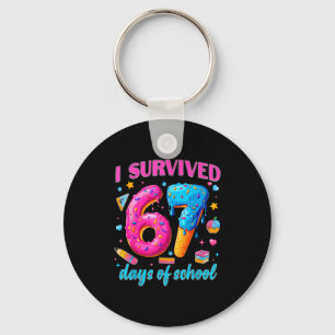 67 Days Of School I Survived Teachers Students 100 Keychain