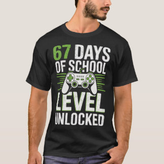 67 Days of School Level Unlocked  retro T-Shirt