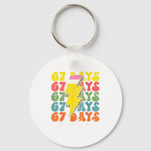 67 Days Of School Lightning Bolt Pencil Teachers S Keychain