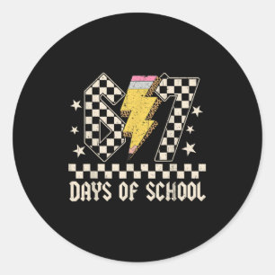 67 Days Of School Meme Slang Abcd Rock Boys Girls  Classic Round Sticker
