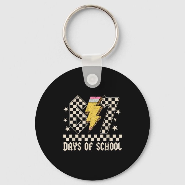 67 Days Of School Meme Slang Abcd Rock Boys Girls  Keychain (Front)