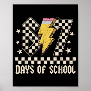 67 Days Of School Meme Slang Abcd Rock Boys Girls Poster