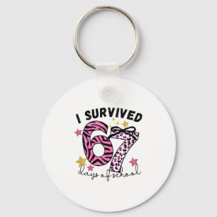 67 Days Of School Nk Leopard Girl Glam Zebra Keychain