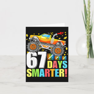 67 Days Of School Smarter Funny Six Seven Monster Card
