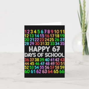 67 Days Of School Teacher Kids Boy 67 Math Numbers Card