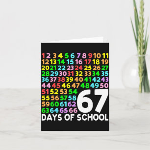 67 Days Of School Teacher Kids Boy 67 Math Numbers Card