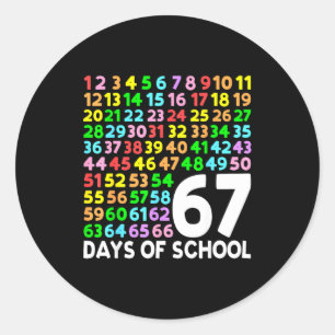 67 Days Of School Teacher Kids Boy 67 Math Numbers Classic Round Sticker