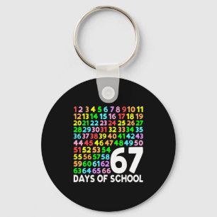 67 Days Of School Teacher Kids Boy 67 Math Numbers Keychain