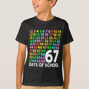 67 Days Of School Teacher Kids Boy 67 Math Numbers T-Shirt