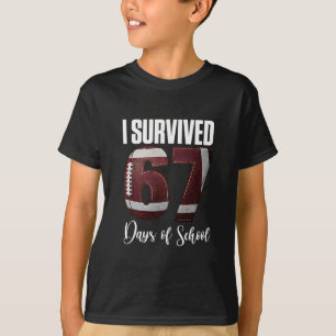 67 Days Of School Teachers Students Footbyll T-Shirt
