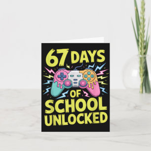 67 Days Of School Unlocked Gamer Gaming Boys Ice C Card