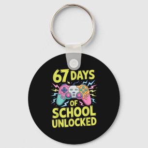 67 Days Of School Unlocked Gamer Gaming Boys Ice C Keychain