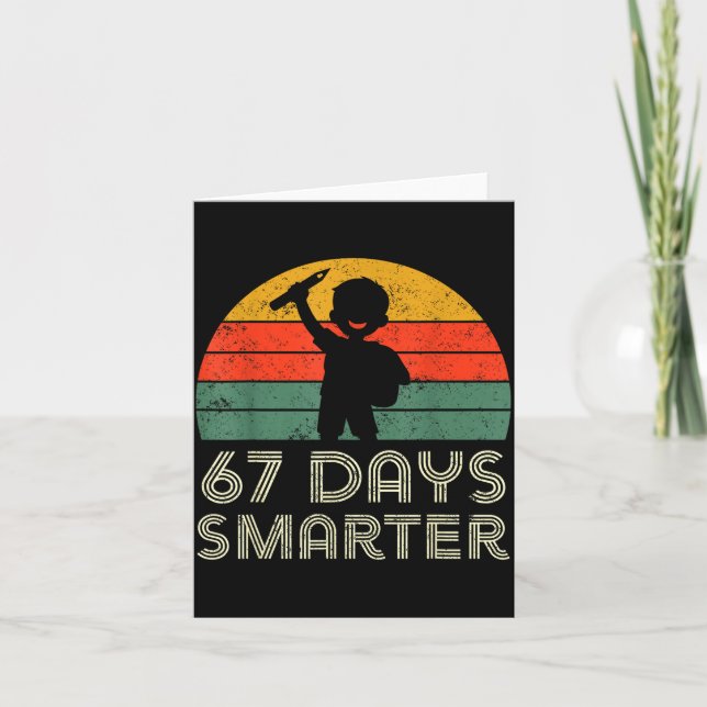 67 Days Smarter 67th Day Of School For Teacher Boy Card (Front)
