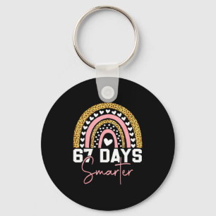 67 Days Smarter Days Of School Survived Rainbow Le Keychain